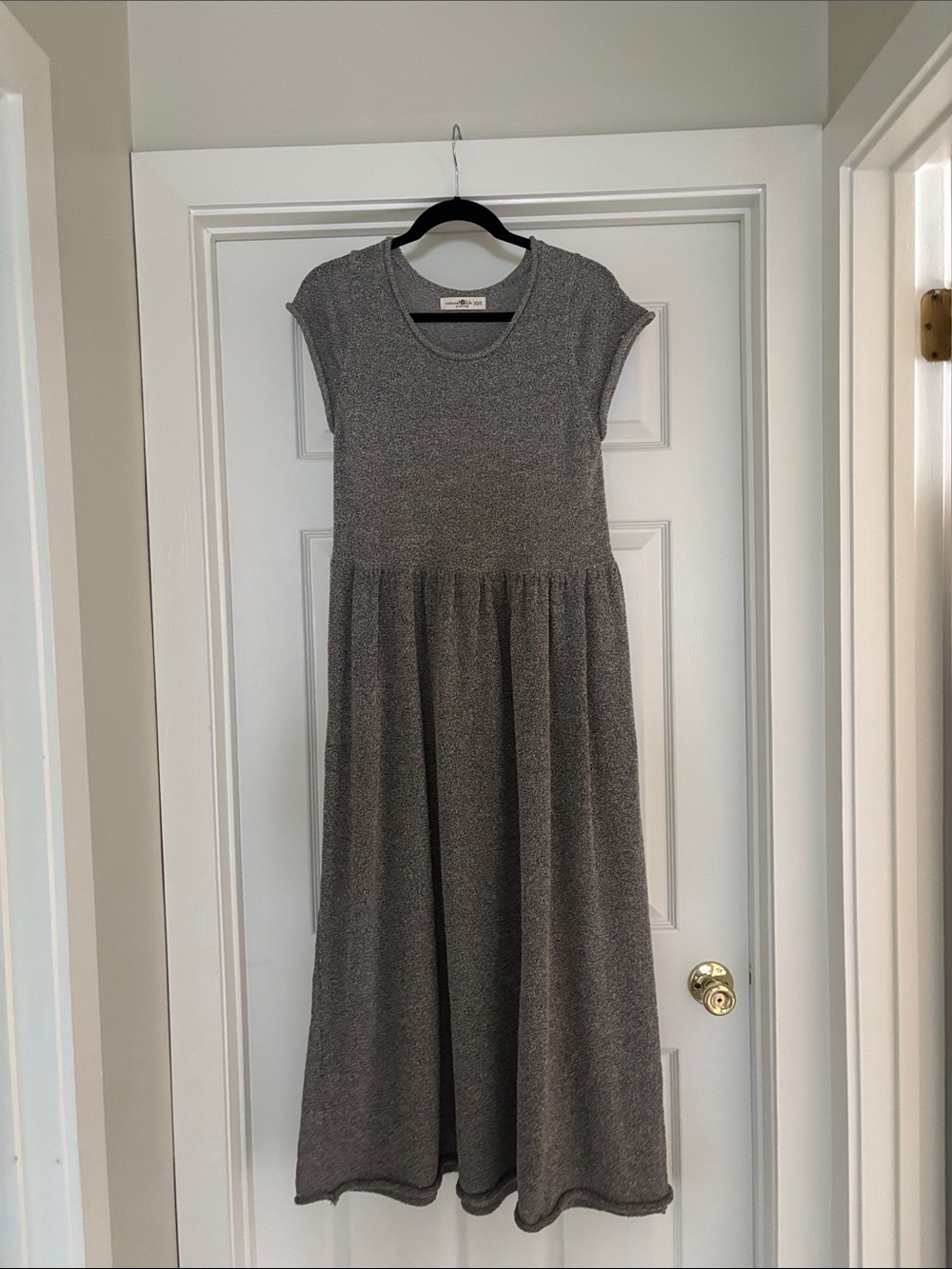 NATURAL LIFE Gray Textured Knit Maxi Dress